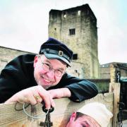 Red Nose day at Oxford Castle Unlocked where Ian Jackson as ‘Prisoner D100’ was put in the stocks by ‘Warder Barker’ played by Andy Middleton