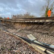 The funding is to combat landslips near train lines (file photo).