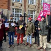 Oxford University staff out on the picket line this morning.