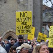 Protesters march down Oxford High Street