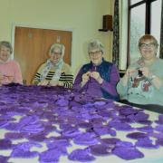 The Knit & Chat group made 650 purple hearts at Wantage Methodist Church