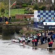 Cambridge women celebrate beating Oxford in the 2023 Boat Race