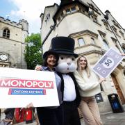 Mr Monopoly outside the Carfax Tower