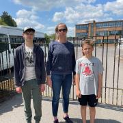 Fiona Walker and her children who will be affected by the Spare Seats Scheme withdrawal