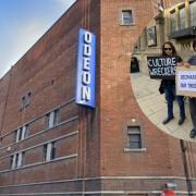 Odeon Cinema on George Street which is set to close next year and campaigners outside Oxford Town Hall