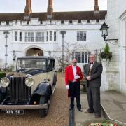 Richard Prunier (on right) of Vintage Days Out and Peter Faarup with the Danesfield House Hotel & Spa in the background