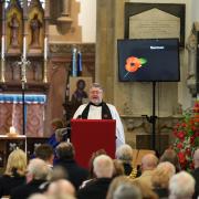 A sermon being read at St Edburg's Church, Bicester, on Remembrance Sunday 2023
