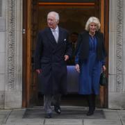 King Charles III and Queen Camilla departing The London Clinic in central London in late January, where King Charles had undergone a procedure for an enlarged prostate