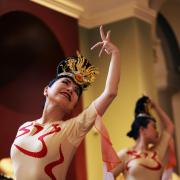 Chinese New Year dancing at the Ashmolean Museum in Oxford