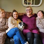 Sarah Rees (centre right) is a Shared Lives carer
