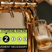 The pub earned a two-out-of-five hygiene rating.