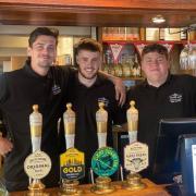 Staff at the Victoria Arms, Old Marston