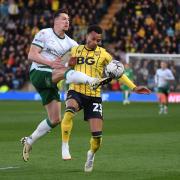 Josh Murphy challenges for possession