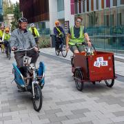 Cycling on cargo bikes with dogs