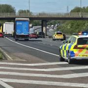 A 50-year-old man has died following a lorry crash on the M40