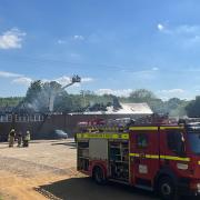 A fire ripped through Hook Norton Brewery's outbuilding this afternoon.