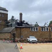 Fire damage at Hook Norton brewery in Oxfordshire.