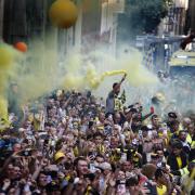 Oxford United's bus parade took place on Monday.
