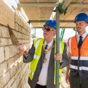 Mayor of Bicester, councillor Harry Knight (left), with site manager Pete Walker (right)