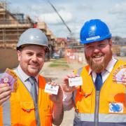 Luke Brown (left) and Dominic Godden (right) with UV cards for their site teams