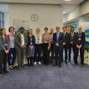 Chris Skidmore MP (fifth from right) with Oxfordshire County Council members, officers and partners at Tuesday’s round table event, including CEO Martin Reeves (right), Leader Liz Leffman (sixth from left), Deputy Leader Pete Sudbury (second from