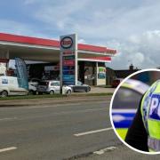Police stopped a vehicle near the Esso garage on Oxford Road