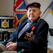 D-Day Veteran Peter Belcher at Broughton House in Salford, ahead of the 80th anniversary of D-Day