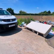 Fly tipping near Chiselhampton in Oxfordshire.