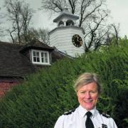 Sara Thornton, Chief Constable of Thames Valley Police, holds a copy of Jane Eyre by Charlotte Bronte