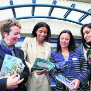 Acting programme manager Wendy Tyrrell, left, with National Literacy Trust members Bianca Bailey, Clare Bolton and Leena O’Hara at the launch of the Oxfordshire Reading Campaign in September. Picture: OX54366 Jon Lewis