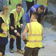 Business minister Matthew Hancock and Oxford West & Abingdon MP Nicola Blackwood visit ACE Training to see hairdressers and bricklayers swap jobs