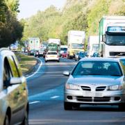 Slow going: Traffic queues up on the A40 earlier this month on the outskirts of Oxford