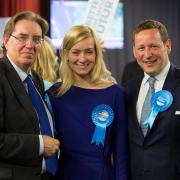 Returned Tory MPs John Howell, left, Nicola Blackwood and Ed Vaizey
