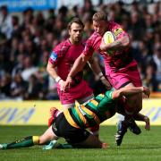 London Welsh’s Koree Britton is tackled