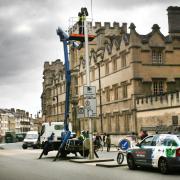 The Oxford Bus Gate camera in High Street being maintained earlier this year