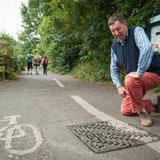 Problems: Roy Darke at the entrance to the cycle path at the top of Ferry Road, Marston