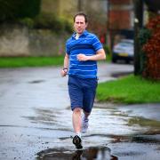 Matthew Barber in training for his charity run