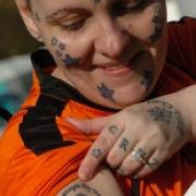 Sharon Brown shows off her Children's Hospital tattoo