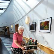 Sobell House day centre volunteer Josie Church with the drinks trolley