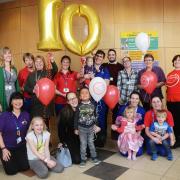 Staff and patients help launch the 10th anniversary appeal. Picture: Richard Cave