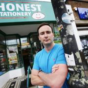 Tom Hayes pictured outside Honest Stationery in Cowley Road. Photo Ed Nix