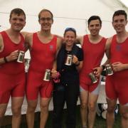 Wallingford's winners at the Oxford City regatta (from left): Rob Mason, Keir Bowater, Daina Sadurska, Alex Simmonds, James Wright
