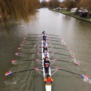 City of Oxford's women's junior 14 octuples at the Bedford Eights and Fours Head