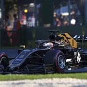 Haas driver Romain Grosjean, pictured in qualifying, retired after 29 laps due to a loose front wheel Picture: AP Photo/Andy Brownbill