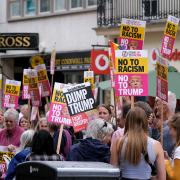 Demonstrators at Carfax in Oxford who were protesting against Donald TrumpPicture: Ric Mellis3/6/2019