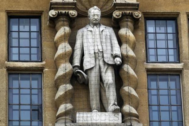 The controversial Cecil Rhodes statue at Oriel College, Oxford.