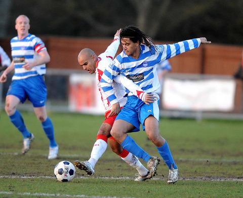 Ashan Holgate (right) scored his first goal for Oxford City in Saturday's 2-1 win at Workington