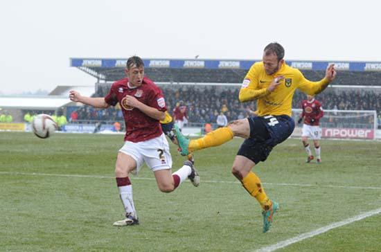 Pictures from Oxfords defeat away at Northampton, with Oxford's play-off dreams in tatters