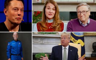 Elon Musk, Melinda and Bill Gates, Jeff Bezos and Donald Trump. Credit: PA