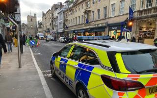 Police presence outside Oxford Covered Market